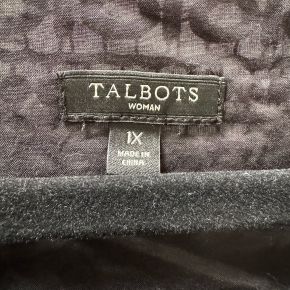 Talbots 1X Crochet Lace Blouse, Black - Picture 3 of 4